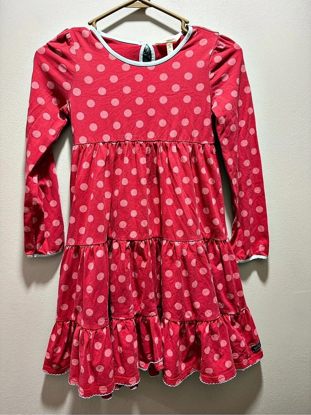 Matilda Jane Girls Polka Dot Tiered Dress Pink Size 6